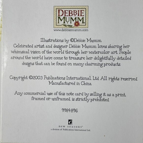 Debbie Mumm Garden Angels Collectible Blank Notecards Vtg 2003 - Picture 11 of 11